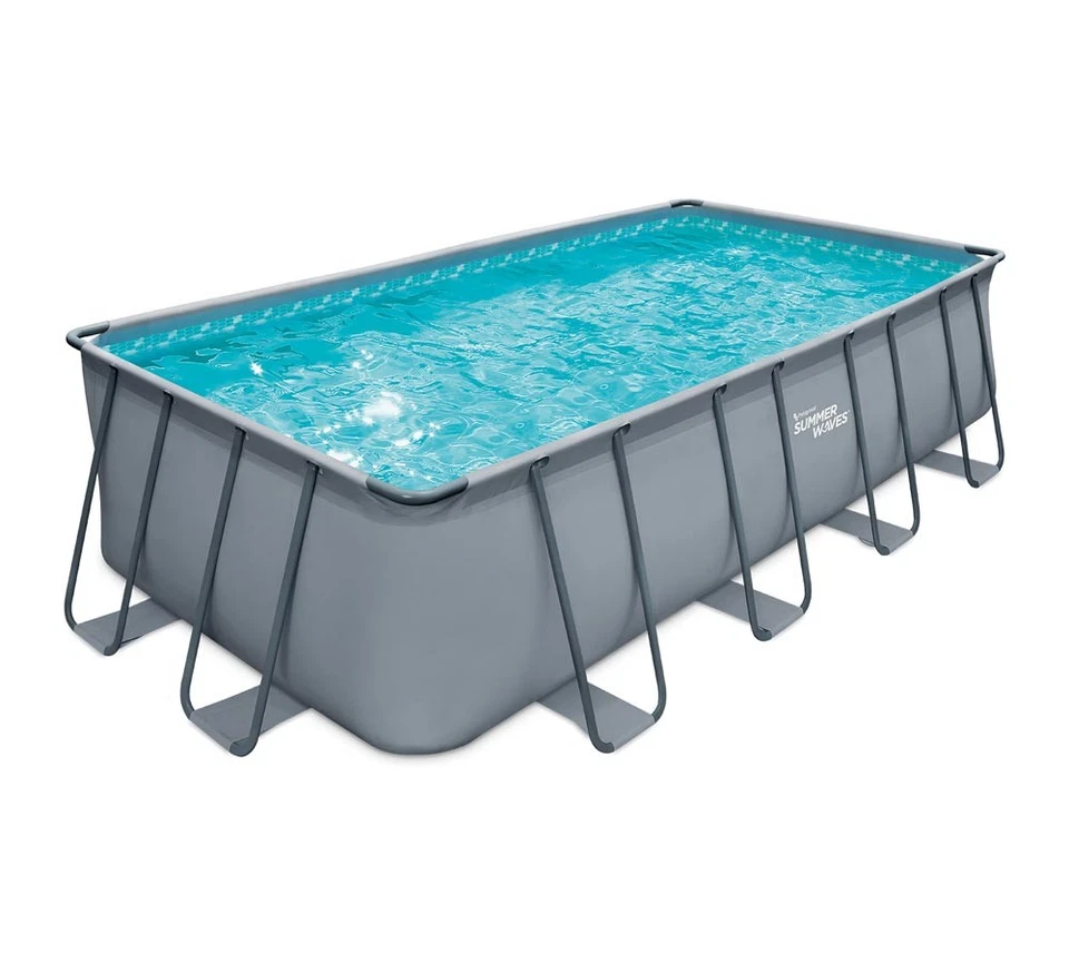 Aufstellpool Schwimmbad Schwimmbecken rechteckig grau Komplettset 549x274x132cm - Bild 1 von 4