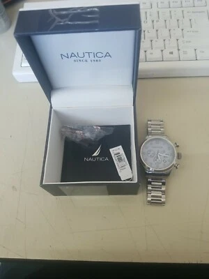 Men's Nautica Silver Colour BFD 101 Chronograph Stainless Steel Watch N17647G - image 1 of 3