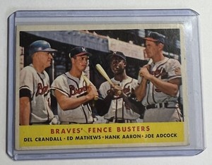 1958 Topps - #351 Del Crandall, Joe Adcock, Eddie Mathews, Hank Aaron