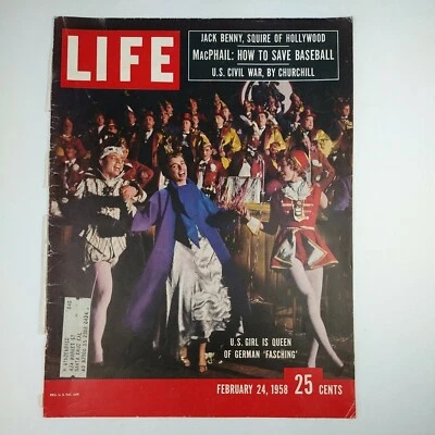 Life Magazine Cover Feb 24 1958 US girl Queen of German "Fasching" Jack Benny  - Image 1 of 4