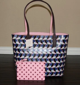 Kate Spade Arch Love Birds Reversible ToteShoulder Bag Purse & Wristlet Set NWT - Picture 1 of 5