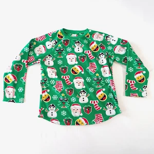 Childrens Place Long Sleeve Thin Sweater Youth Large 10 12 Christmas Emoji Print - Picture 1 of 3