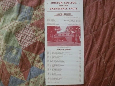 1958-59 BOSTON COLLEGE BASKETBALL MEDIA GUIDE Yearbook KEVIN LOUGHERY 1959 AD - Image 1 of 3