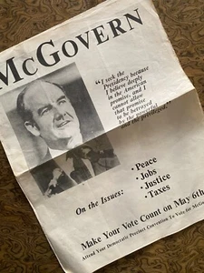 Periódico de la campaña de Texas 1972 George McGovern 8 páginas RARO - Imagen 1 de 2