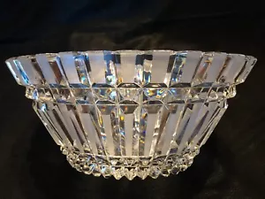 Vintage 24% Lead Crystal Oval Bowl - Hand Made 11x9x5, ACC Poland, Cross Hatch - Bild 1 von 13