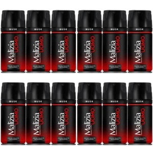 MALIZIA HOMO MUSK deodorant edT 12x 150ml the Italian musk men's deo