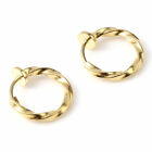 Earrings Clip-on Hoop Stainless Steel under Silver or Gold Plated 13mm Dia (1pr)