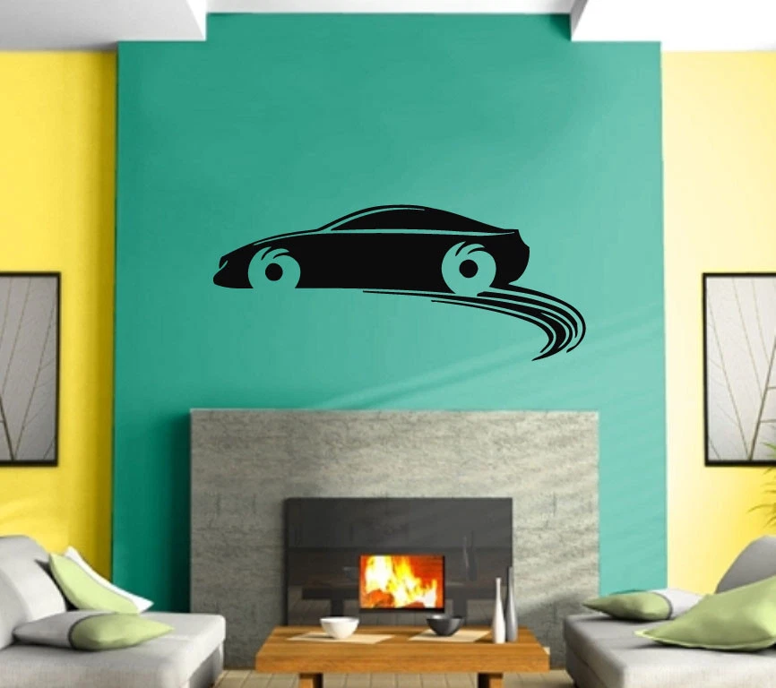 Mural de vinilo decoración arte de pared decoración coche de carreras deportivo motor velocidad vehículo z545 Foto 1 de 3