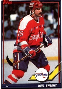 Tarjeta de hockey sobre hielo Neil Sheeny D Capitals Topps n.º 407 1991 - Imagen 1 de 2