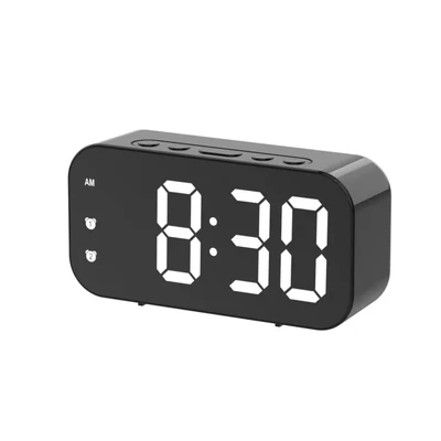 Voice Control Digital Alarm Clock Temperature Dual Alarms Snooze 3 Brightness - Image 1 of 4