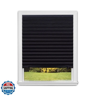Redi Shade No Tools Original Blackout Pleated Paper Shade Black, 36" W x 72"  - Image 1 of 4