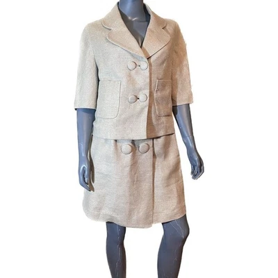 Traje Phillip Lim Beige Lino Seda, Mujer, Chaqueta Talla 6, Falda Talla 4 Foto 1 de 4