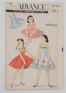 Vintage 1950s Advance 8226 Girls' Slip Camisole Top Sewing Pattern Size 8 UNCUT! - Picture 1 of 3