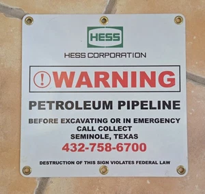 Hess Corp. Metal Sign. Collectible - Picture 1 of 3