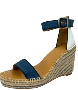 Cabi Parker Espadrille-Keilsandalen 4"-Absatz in Blau & Weiß Damengröße 8M gebraucht, in einwandfreiem Zustand - Bild 1 von 6