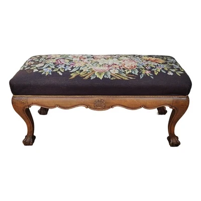 Antiguo BANCO INGLÉS SIGLO XIX Chippendale CÁSCARA Tallado Caoba y Punta de Aguja Foto 1 de 4