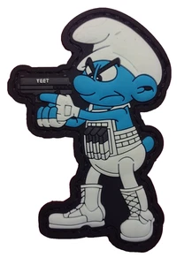 SHOT-SHOW 2025 Tactical SMURF morale patch PVC H&L NEW - Picture 1 of 6