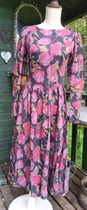 Laura Ashley Prairie Dress Wool Cotton Long Sleeve Vintage Retro 70's/80's Sz10 - Picture 1 of 8