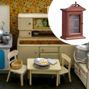 Dollhouse Miniature Cabinet Single Door Dollhouse Cabinet 1/12 Scale Mini Wood - Picture 1 of 4