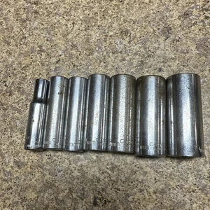 Craftsman 9,12,13,14,15,17,19 mm 6pt Deep Sockets 3/8” Drive 7 Socket Set USA - Picture 1 of 5
