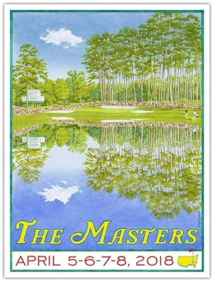 Letrero de golf nacional de Augusta de Lee Wybranski edición limitada 2018 Masters Poster Foto 1 de 4