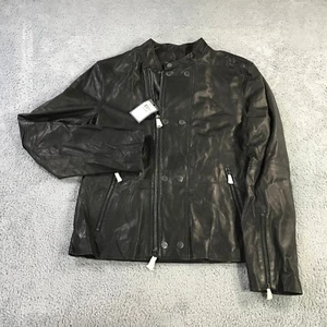 Chaqueta John Varvatos Para Hombre 50 Cremallera Completa Piel de Cordero $2498 Abrigo Colección Motociclista - Imagen 1 de 18