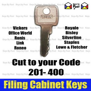 Filing Cabinet Key Cut to Code 201-400 Fits Triumph, Bisley Vickers Ronis L&F - Picture 1 of 3