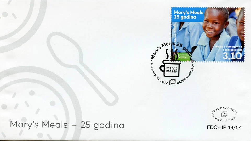 Bosnia & Herzegovina 2017 FDC Mary's Meals 1v Set Cover Humanitarian Aid Stamps — 第 1/1 张图片