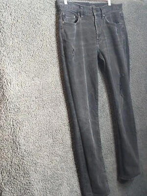 John Varvatos Jeans Mens 32 Black Wight Skinny Faded Distress Leg Lining & Hems - Image 1 of 4