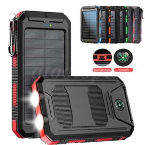 10000mAh Solar Power Bank USB Portable Charger With Flashlight For Cell Phone - Picture 1 of 17
