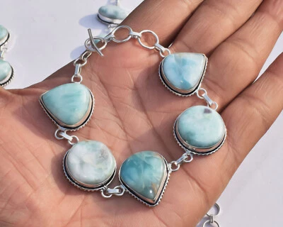 Larimar Gemstone Handmade Bracelet Jewelry for Gift FP-53 - Image 1 of 3