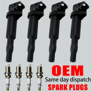4X OEM Ignition Coil & 4X Iridium Spark Plugs for BMW 228i 320i 328i 428i UF592 - Picture 1 of 14