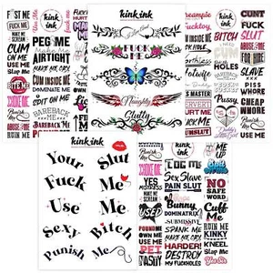 102 Kinky Temporary Tattoo 5 A4 Sheet for Sexy Naughty Adult BDSM Sticker - Picture 1 of 6