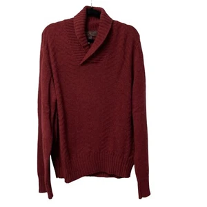 Robert Talbott Seacliff Shawl Sweater Red Brick Mens L Merino Wool Alpaca Blend - Picture 1 of 10