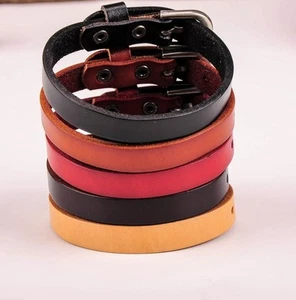 Lot 5PCS Simply Cute Single Wrap Genuine Leather Bracelet Buckle Cuff NG458 - Picture 1 of 11