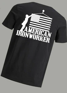 American Iron Worker Todas las Tallas Pequeñas Medianas Grandes Bandera Patriótica Padres Día Regalo t - Imagen 1 de 3