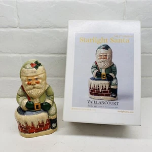 Vaillancourt Folk Art Chalkware 2016 w/ Box 27th Annual Starlight Santa Chimney - Picture 1 of 9