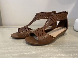 Collection by Clarks Abigail Ruby Sandals, Dark Tan Leather, Sz 8W, NWOB, Retail