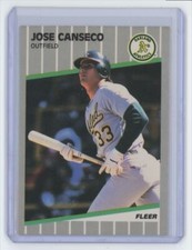 1989 Fleer. Jose Canseco . Oakland Athletics #5