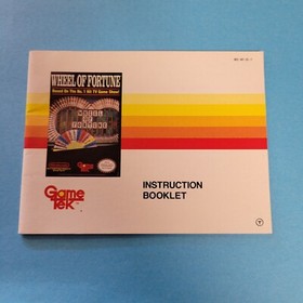 Wheel of Fortune Nintendo NES Manual Only - Instruction Booklet