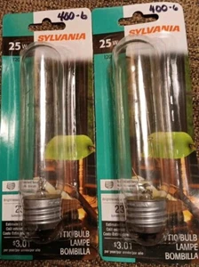 2 Sylvania 25W Clear T10 Bulbs Standard Base - Picture 1 of 2