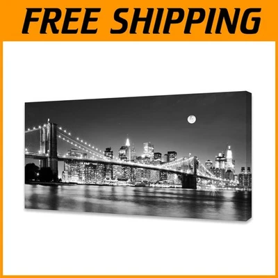 Brooklyn Bridge Night View Canvas Print - Image 1 of 4
