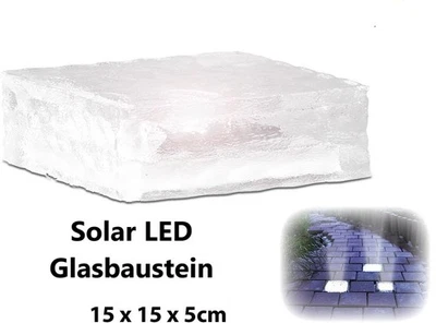 NEU Solar LED Glasbaustein Lichtsensor für Beleuchtung Pflasterstein Weg Akzente - Bild 1 von 4