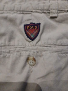 Polo Ralph Lauren Vintage Men's Khaki The Classic Golf Shorts 33 Crest Stretch - Picture 1 of 13