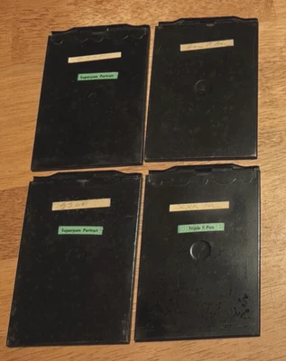 Lote De Colección De 4 Soportes De Placa De Vidrio Metálico 9x12 cm para Cámaras De Placa Plegable Foto 1 de 3