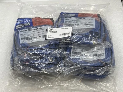 NEW (QTY 10) TRIPP LITE N201-015-BL CAT 6 GIGABIT BLUE SNAGLESS PATCH CABLE 3 FT - Image 1 of 4