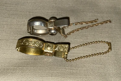 2 porta guantes clip bufanda MidCentury vintage con cadena para monedero ~1 NECESITA REPARACIÓN~ Foto 1 de 4