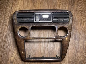 98-00HONDA ACCORD CENTER RADIO WOODGRAIN DIGITAL CLIMATE STYLE DASH TRIM BEZEL - Picture 1 of 9
