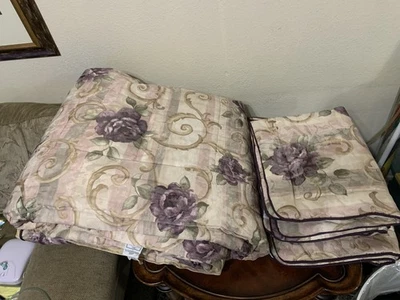 Croscill Chambord Cassis King одеяло и наволочки 4 шт набор аметист цветочный - Изображение 1 из 4