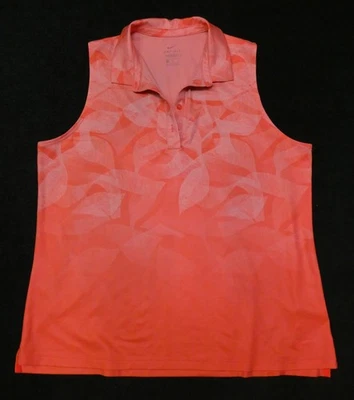 Nike Dri-Fit Mujer Naranja Estampado Elástico Sin Mangas Golf/Tenis Camisa Talla XL Foto 1 de 3